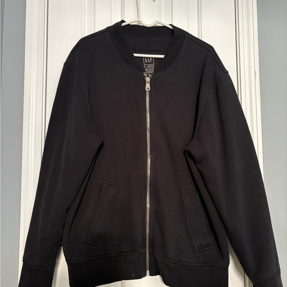 Gap Men's XLarge Heavyweight Bomber Jacket Black Full Zip